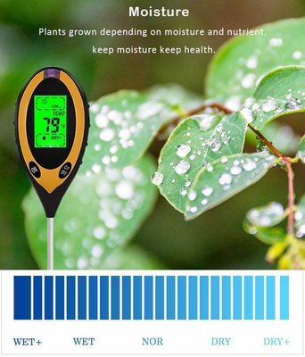 Teste de fertilidad del suelo de plástico y metal inoxidable 4 en 1 para invernaderos de granjas hortícolas