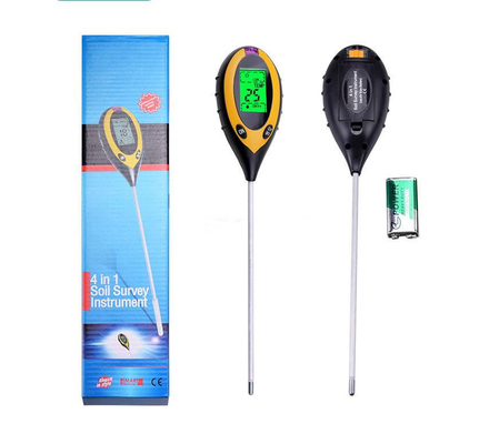 Pantalla LCD digital 4 en 1 medidor de pH del suelo con prueba de luz solar de temperatura y humedad
