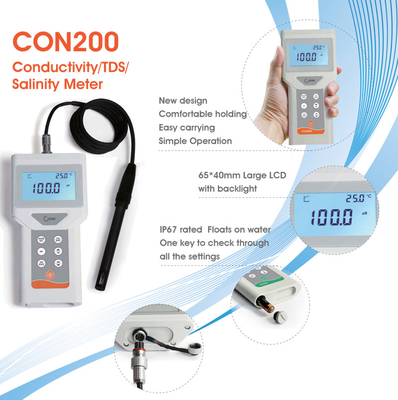 Tester de conductividad LCD portátil de monitoreo de agua 3 en 1 de alta precisión
