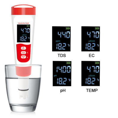 Tester de pluma de monitoreo digital de agua profesional con medición de TDS/EC/PH/temperatura