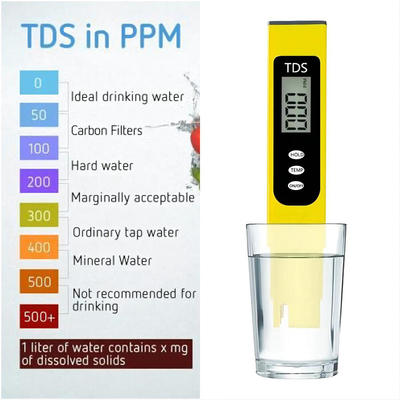 Tester combinado portátil TDS PH de 155 mm para el tratamiento de agua Normas y eficiencia de la industria