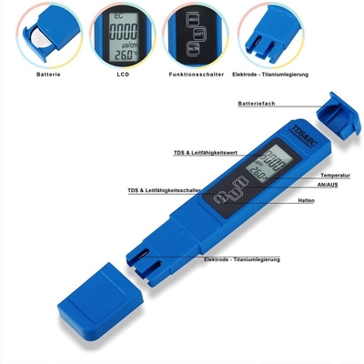 Pantalla LCD 3 en 1 ATC TEMPERATURA TDS EC Métro portátil para acuario piscina hidropónica