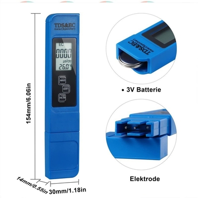 Pantalla LCD 3 en 1 ATC TEMPERATURA TDS EC Métro portátil para acuario piscina hidropónica