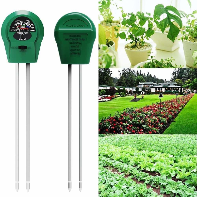 Proba de tubo de acero inoxidable 3 en 1 de humedad/luz/pH para plantas/césped/granja/jardín