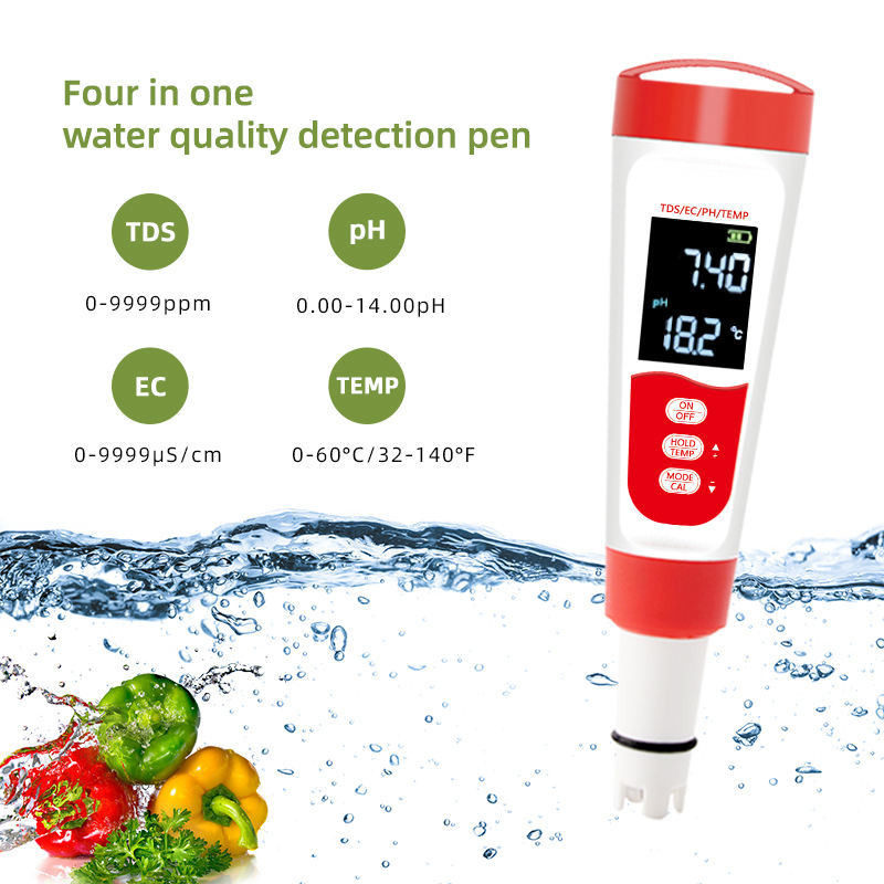 Rango de pH Precisión ± 0,05 pH Tester digital de agua para acuarios de piscina Agua potable